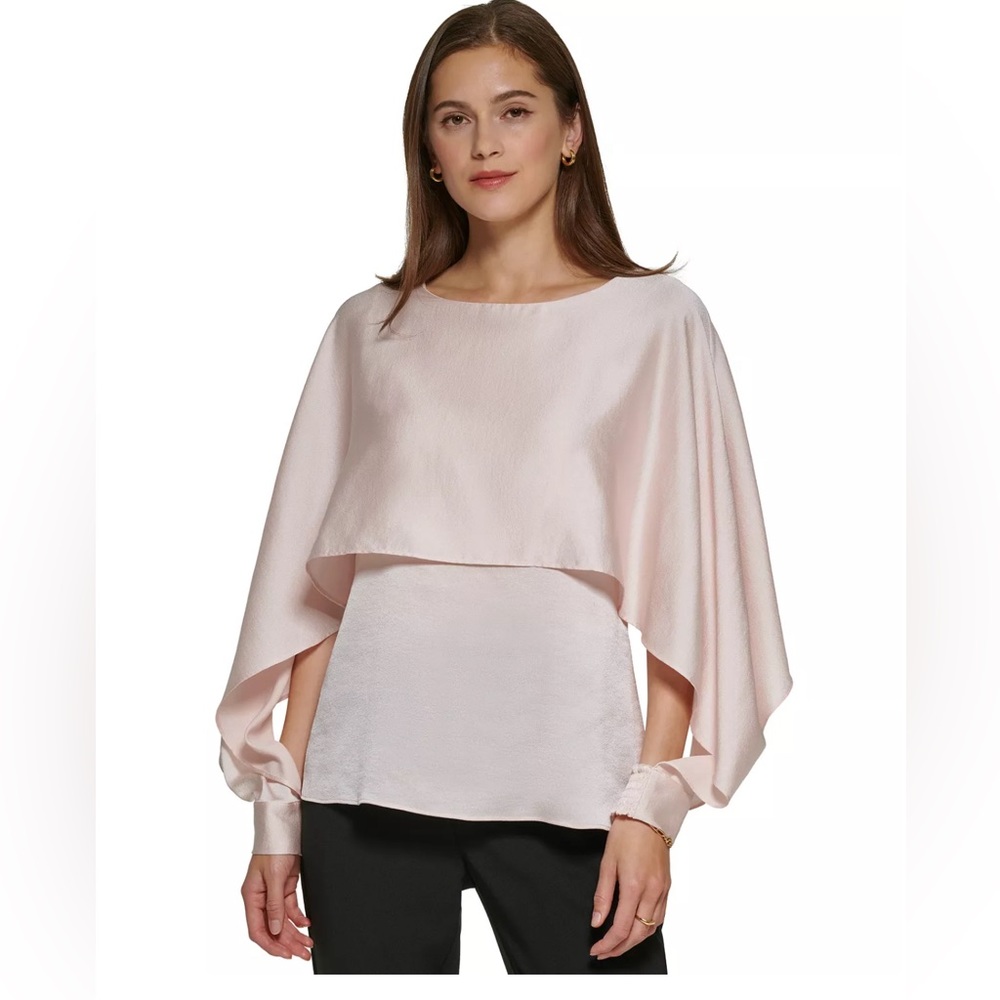Women's Cape-Overlay Crewneck Women’s Top